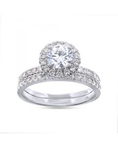14K WG 1.32 TCW/50 CVD BRIDAL SET