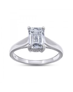 14K WG 1.06CT/1 EMARAL CVD SOLITAIRE RING