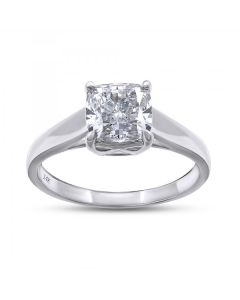 14KW 1.51CT/1 CUSHION SOLITAIRE ENGAGEMENT RING