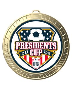 Insert Medal Award - Bright Gold with Custom Logo - Soccer