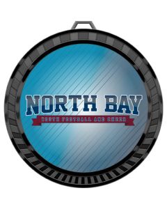 Insert Medal Award - Black with Custom Logo - Football