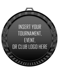 Insert Medal Award - Black with Custom Logo - Softball