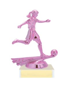 Soccer Trophy - Pink Girl Playing