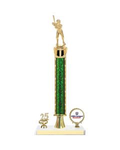 Baseball Trophy - 15~~~ One-Post with Logo and Year