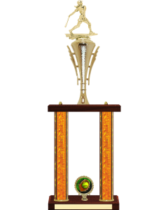 Baseball Trophy - 22~~~ with Two Posts and Custom Logo
