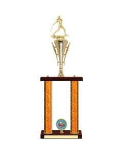 Baseball Trophy - 22~~~ with Two Posts and Custom Logo - Little League