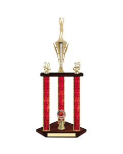 Basketball Trophy - 29~~~ 3-Post with Custom Logo
