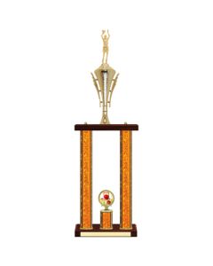 Basketball Trophy with Two Column and Raised Logo