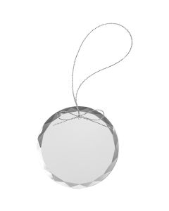Clear Round Glass Ornament with Silver String