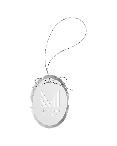 Clear Oval Glass Ornament with Silver String