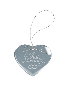 Clear Heart Glass Ornament with Silver String