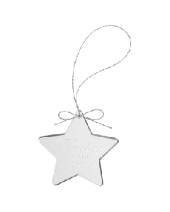 Clear Star Glass Ornament with Silver String