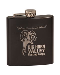 Matte Black Laserable Stainless Steel Flask
