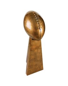 FOOTBALL ON STAND - ANTIQUE GOLD