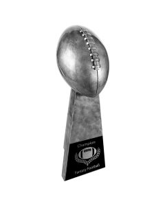 FOOTBALL ON STAND - ANTIQUE SILVER