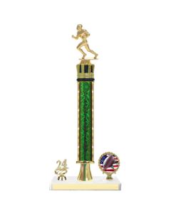 Football Trophy - One-Post with Custom Logo and Year