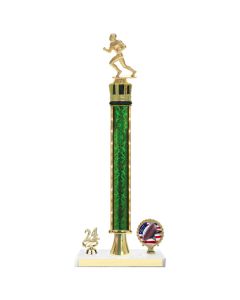 Football Trophy - 17~~~ Single-Post with Logo/Year