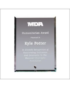 GLASS PIN AWARD - CLEAR BEVEL