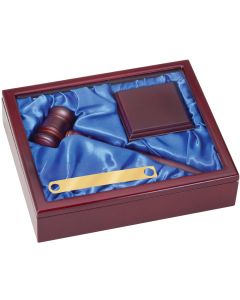 DELUXE GAVEL PRESENTATION SET - ROSEWOOD