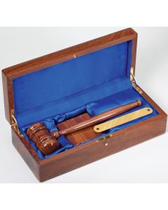 DELUXE GAVEL PRESENTATION SET - WALNUT