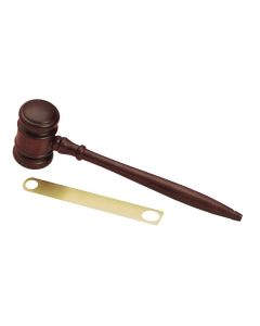 GAVEL AND ALUMINUM BAND IN WHITE BOX SET