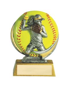 SOFTBALL RESIN GIRL- Ball Yellow and Red