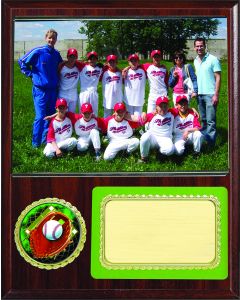Baseball Plaque with Team Photo and Logo
