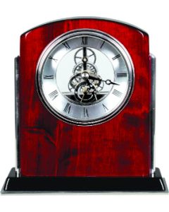 ROSEWOOD PIANO FINISH ARCH CLOCKS