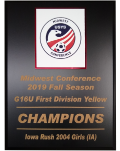 Laser Engraved Color Sublimation Plaque - Football