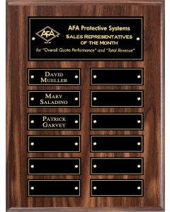 Walnut Finish Perpetual Plaque