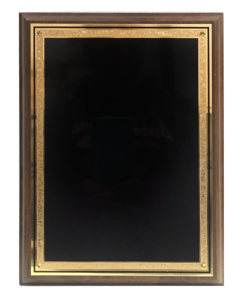 Plaque Award - Laser Series - Black Marble - Walnut