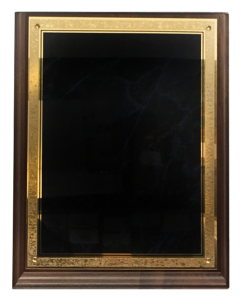 LASER BLUE MARBLE WALNUT PLAQUE
