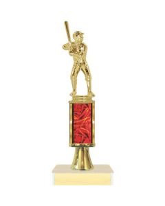 Baseball Trophy with Single Column on Riser