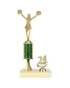 Cheer Trophy on Riser with Abbreviated Year