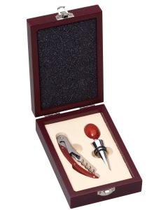 WINE ACCESSORIES 2 PIECE PRESENTATION SET - ROSEWOOD
