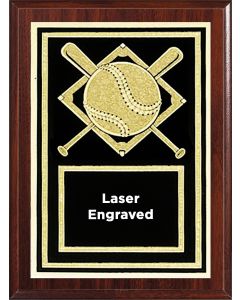 Baseball Plaque Award - Laser Series